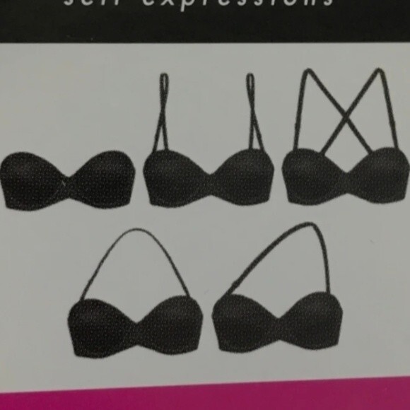 Maidenform SE0004 Strapless Bra 40D black 5 Ways Convertible Self Expressions - Picture 6 of 6
